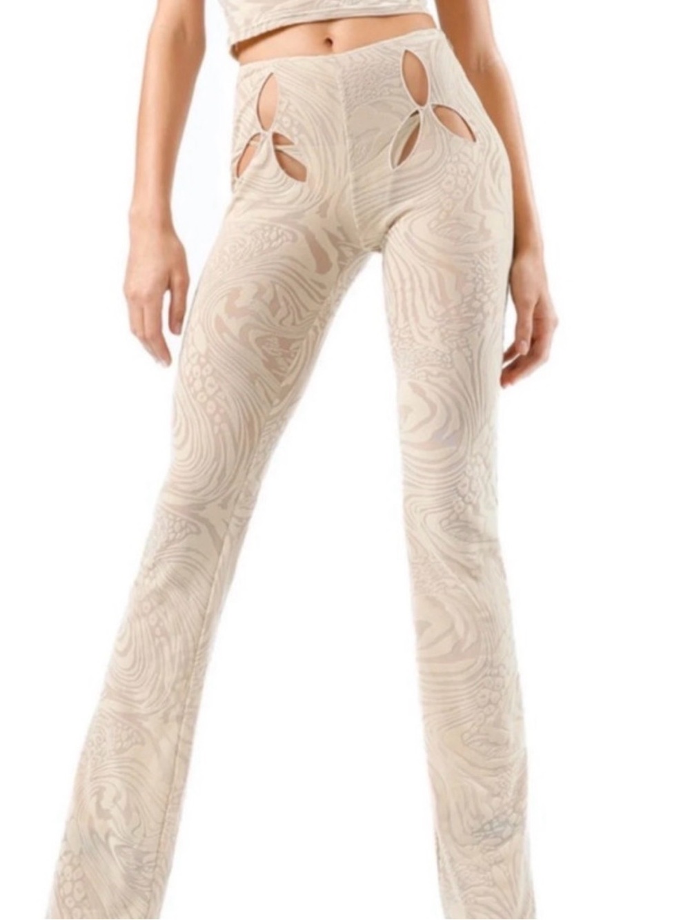 I.AM.GIA Cream Cutout Flare Pants